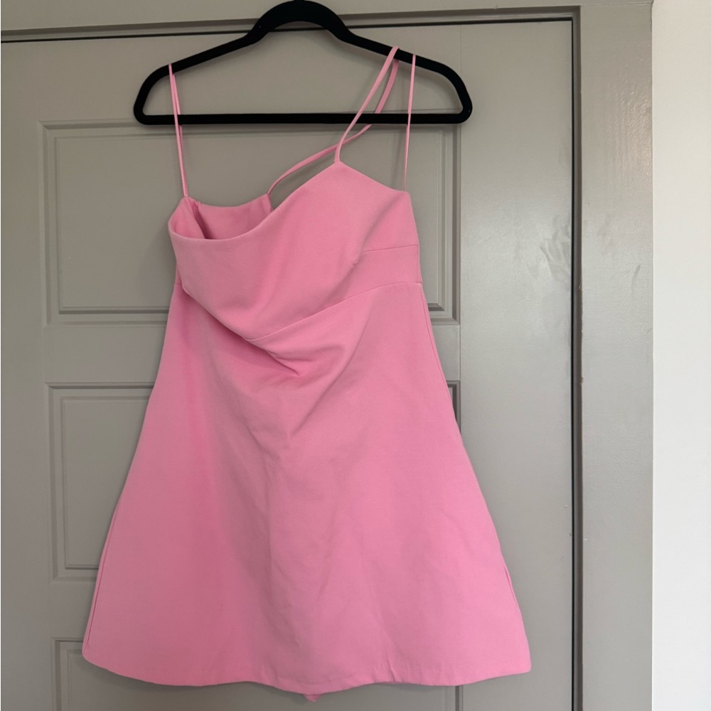Zara Pink One Shoulder Strap Dress